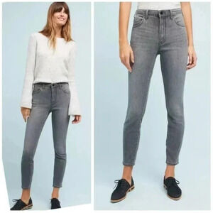 Pilcro and the Letterpress Anthropologie Gray High Rise Skinny Jeans Size 27